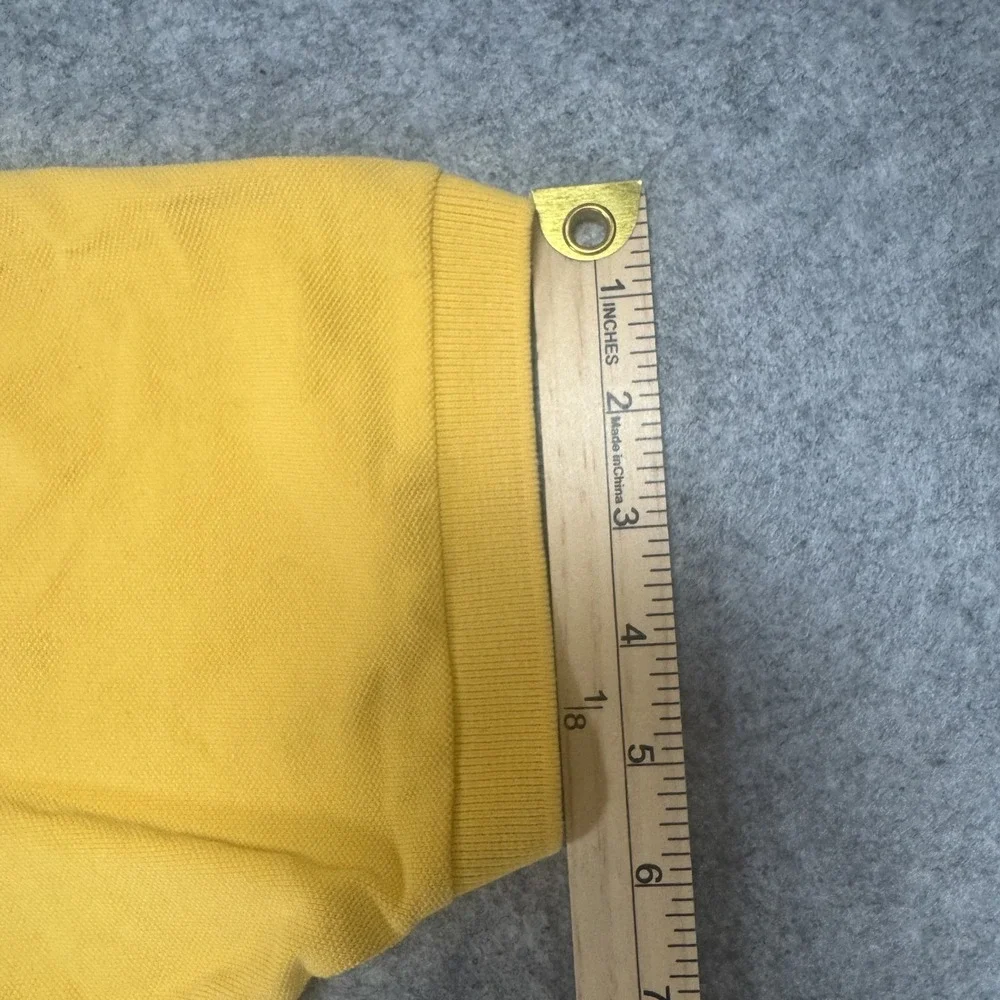 Polo Ralph Lauren Classic Fit Polo Shirt Large Yellow Cotton Blue Pony Logo